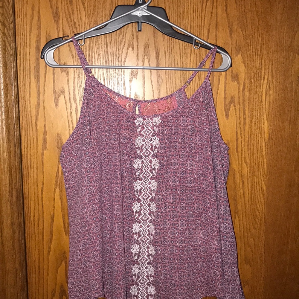 Pink cold shoulder top